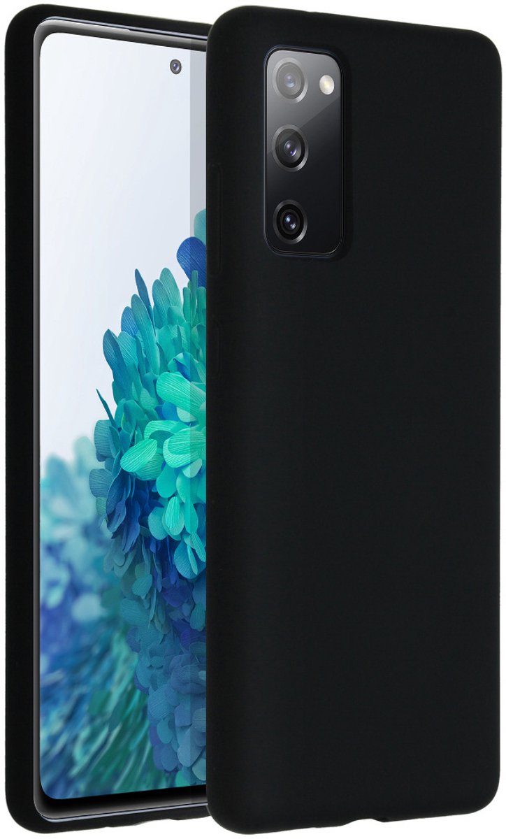 Accezz Hoesje - Geschikt voor Samsung Galaxy S20 FE - Liquid Silicone Backcover - Zwart