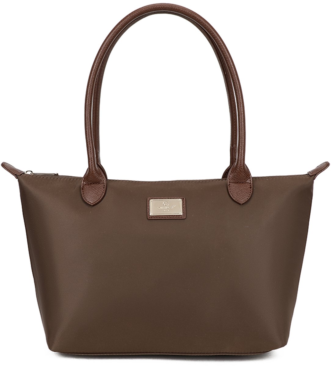 Gallantry® Dames Schoudertas – Elegante Handtas met Rits – Shopper Tas met Bruine Handvatten – Grote Dames Tas voor Werk, Laptop & Dagelijks Gebruik - D. Taupe