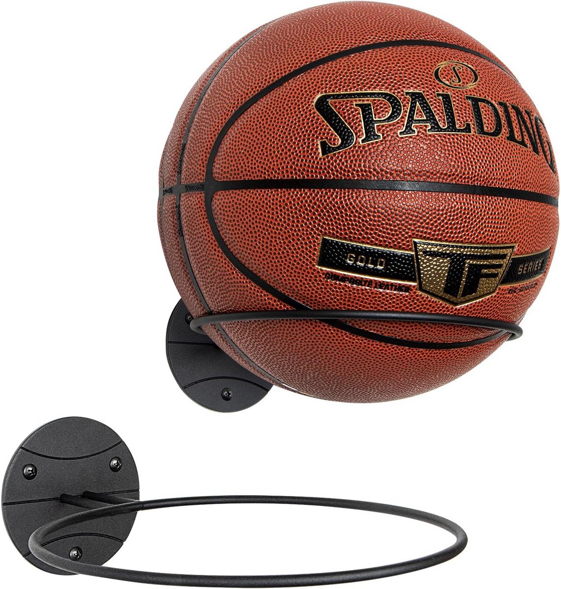Basketbalhouder Wandmontage - 2 Pack Zwart Metaal voor Sportballen