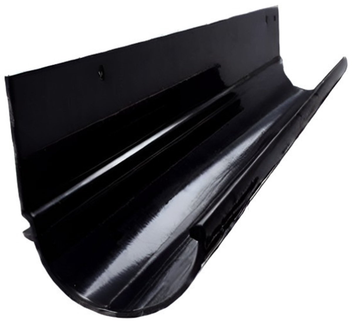 Renoplast® R50 aluminium dakgoten | 200cm Zwart halfronde | Regengoot Dakafvoer Profielen van plaatstaal | Tuinhuisje Carport Terras Balkon plug-in kanaal