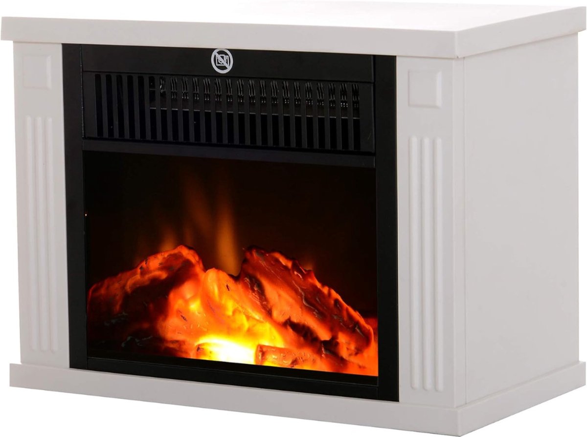 Nexvo® Sfeerhaard elektrisch - Sfeerhaarden -Sfeerhaard met Schouw - Wit - 34cm x 17cm x 25cm