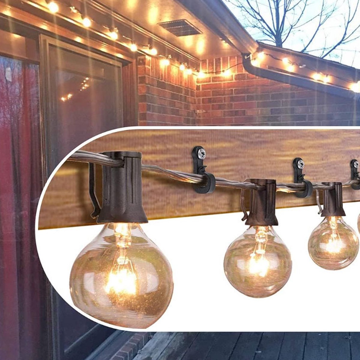 Ophanghaken Voor Kerstverlichting - 20 Stuks - Zwarte Haak Met Phillips Schroef - Voor Binnen Buiten En Garage - Duurzaam Kunststof - Feestverlichting Hanger – foto 2