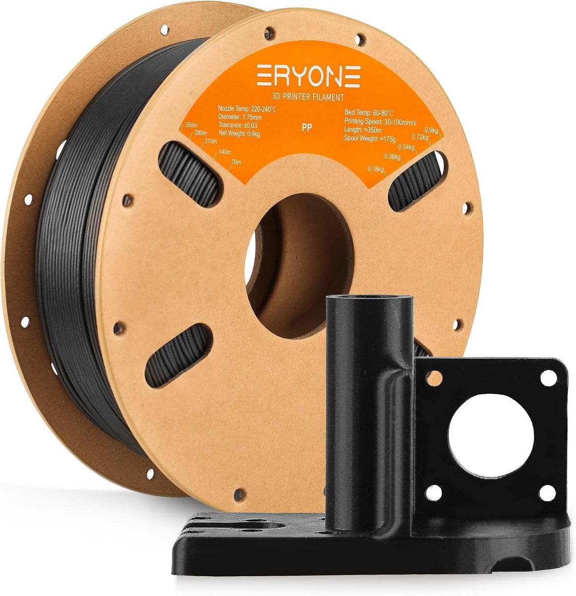 3D Printer Filament PP 1.75mm Zwart 900g voor 3D Printen