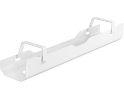 conecto Cable holder for desks, cable management with bottom table mounting, white
