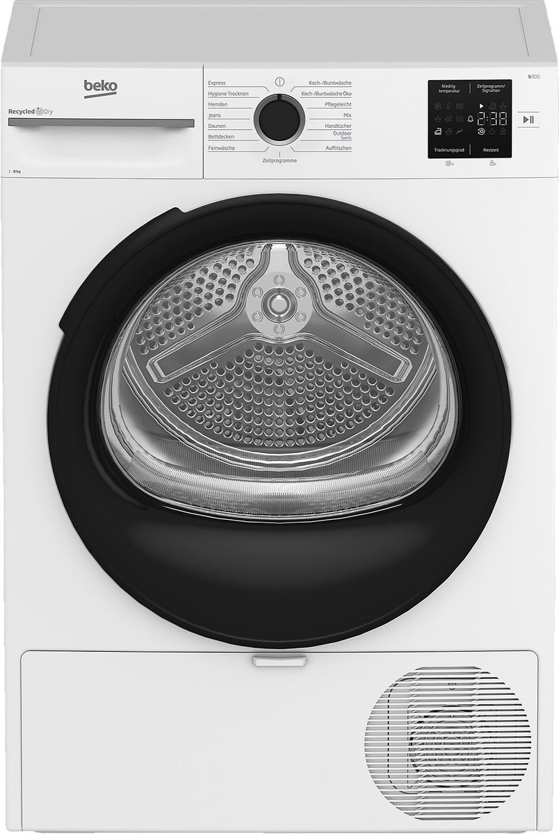 Beko BMS3T382CW | Warmtepompdroger | 8 kg | C | Taaldisplay Duits