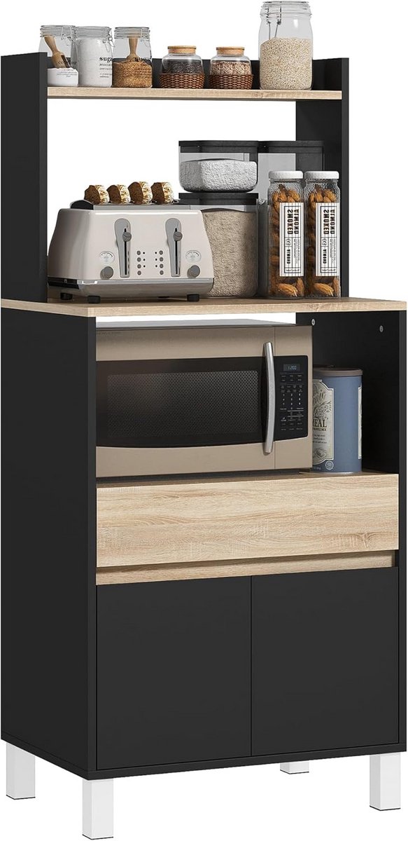 Magnetronkast met opbergruimte - Dressoir voor keuken en eetkamer - Scandinavisch design