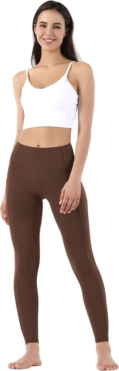 Sportbroek voor dames met zakken, ondoorzichtig, hoge taille en lange pasvorm — afbeelding 5