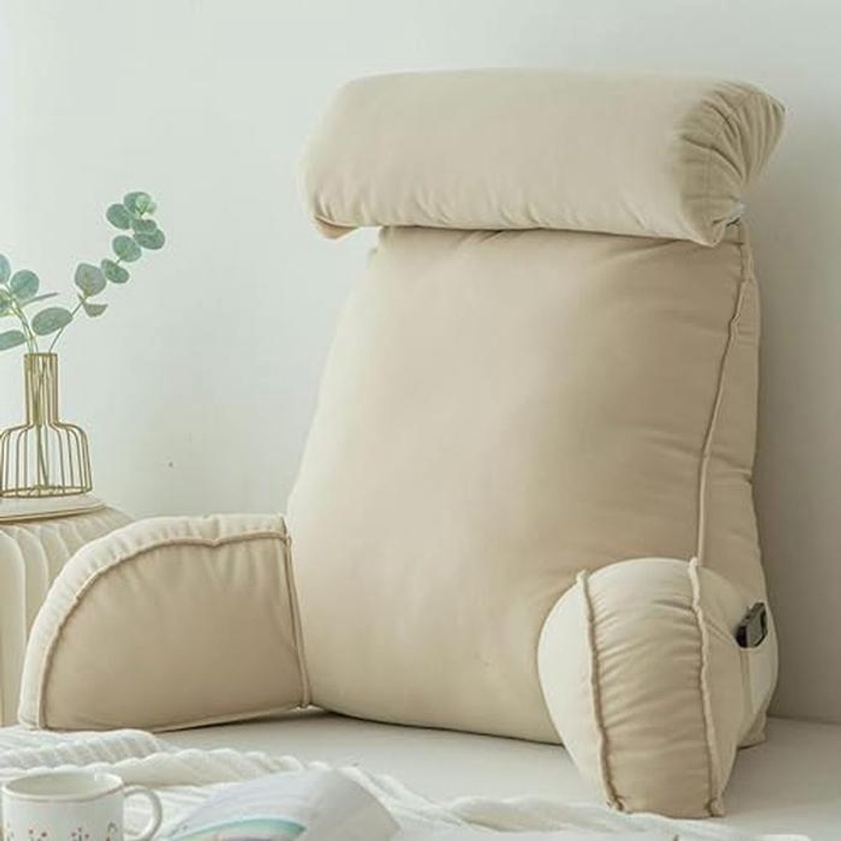 Grote Lezen Kussen voor Volwassenen, Rug Kussen, Lumbar Support Kussen voor Comfortabel Lezen, TV Kijken en Gaming
