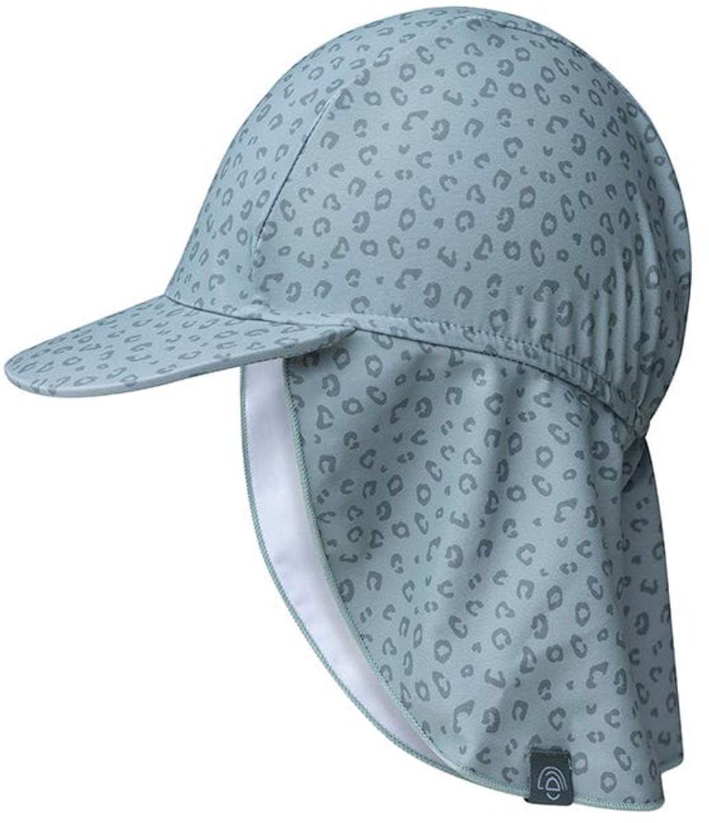Swim Essentials - zonnehoedje - 0-4 jaar - UV kap - UV nekbescherming - Groen - Luipaardprint