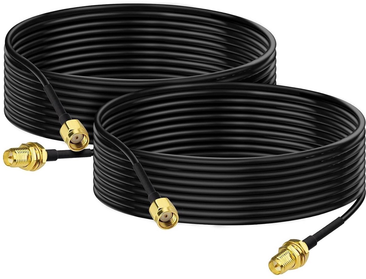 RP-SMA Male naar RP-SMA Female Bulkhead Mount Coaxiale Antenne Verlengkabel 3m
