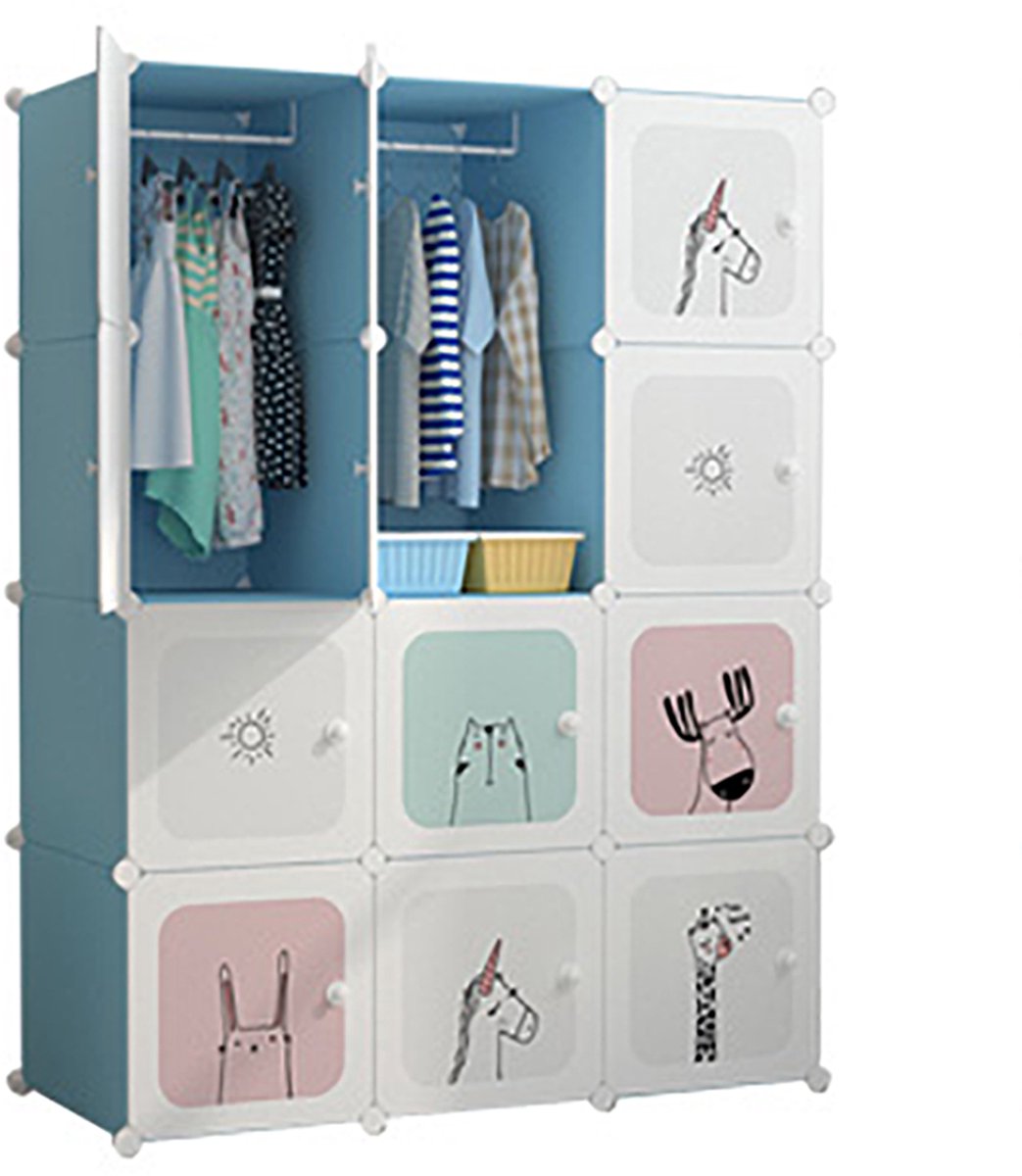 Modulaire Kledingkast - Opbergkast met Hang- en Leggedeelte - 111x47x147 cm - Wit