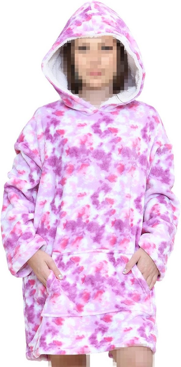 Oversized Hoodie Deken met Mouwen en Kangoeroezak - Super Zacht & Warm Pluche Kleed