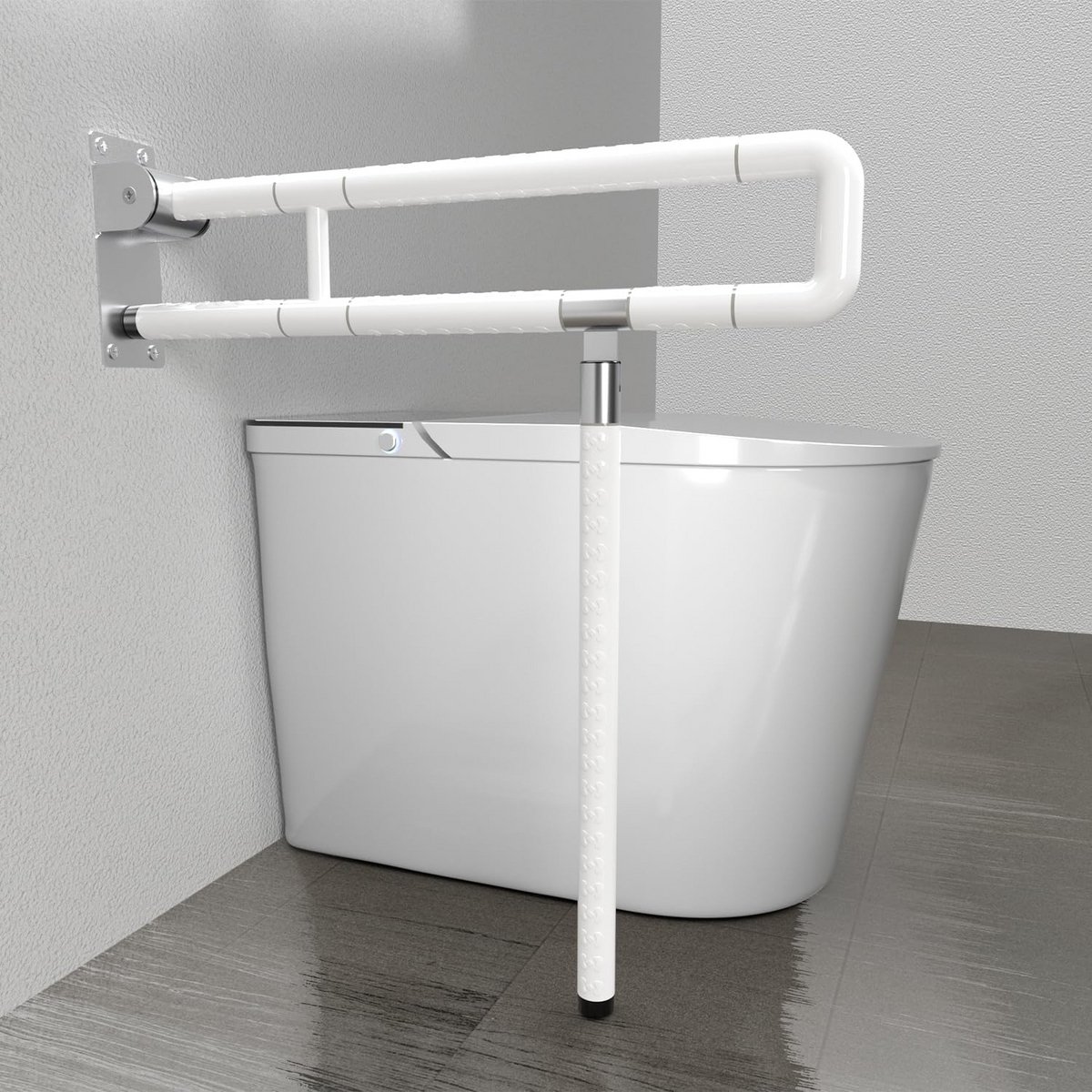 Inklapbare Wandsteunbeugel 60 cm met Antislip voor Toilet en Badkamer - Max. 200 kg