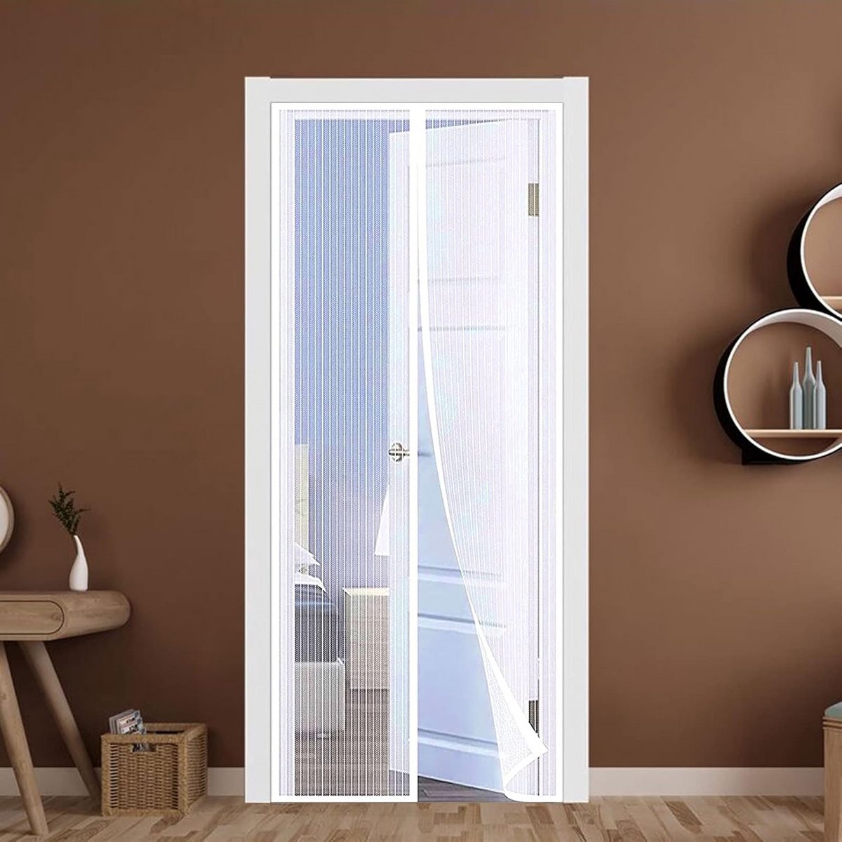 Magnetische Hordeur 75x235 cm met Automatische Sluiting Zonder Boren