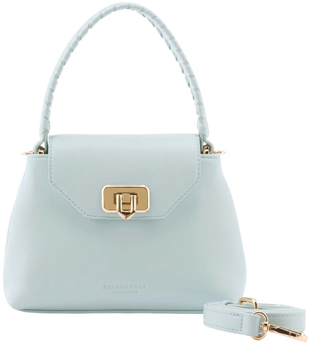 SEIDENFELT MANUFAKTUR handtas schoudertas Lilla Edet Top Handle Bag Sea salt blue Lichtblauw