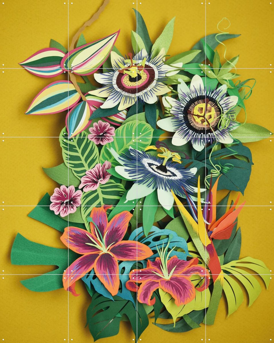 IXXI Jungle, Geertje Aalders - 80 x 100 cm - Gratis ophangtool - Grote wanddecoratie en posters - Speels, Kleurrijk, Gemengde Technieken