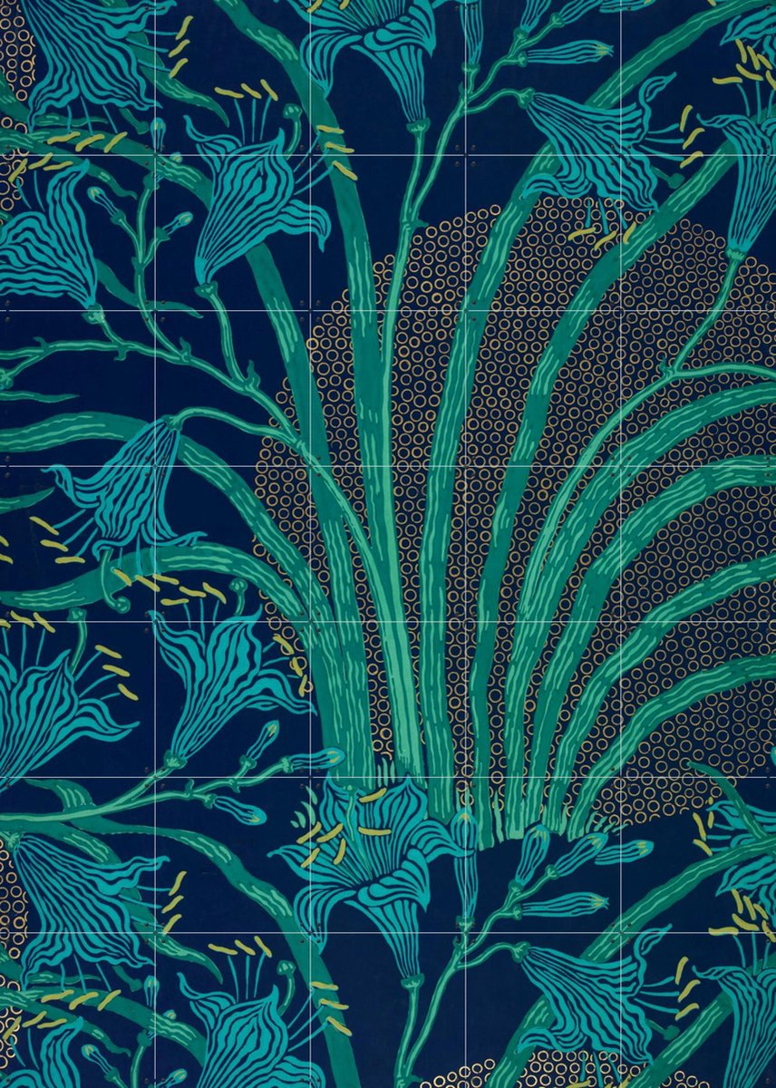 IXXI Day Lily, Walter Crane & Victoria and Albert Museum - 100 x 140 cm - Gratis ophangtool - Grote wanddecoratie en posters - Decoratieve kunsten