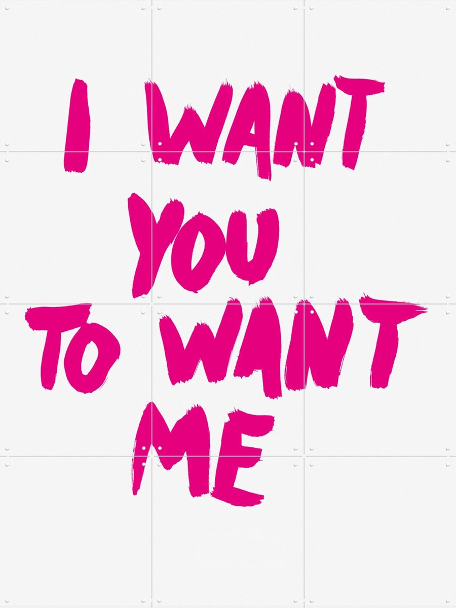 IXXI I want you to want me, Marcus Kraft - 60 x 80 cm - Gratis ophangtool - Grote wanddecoratie en posters - Illustraties, Typografie, Illustraties