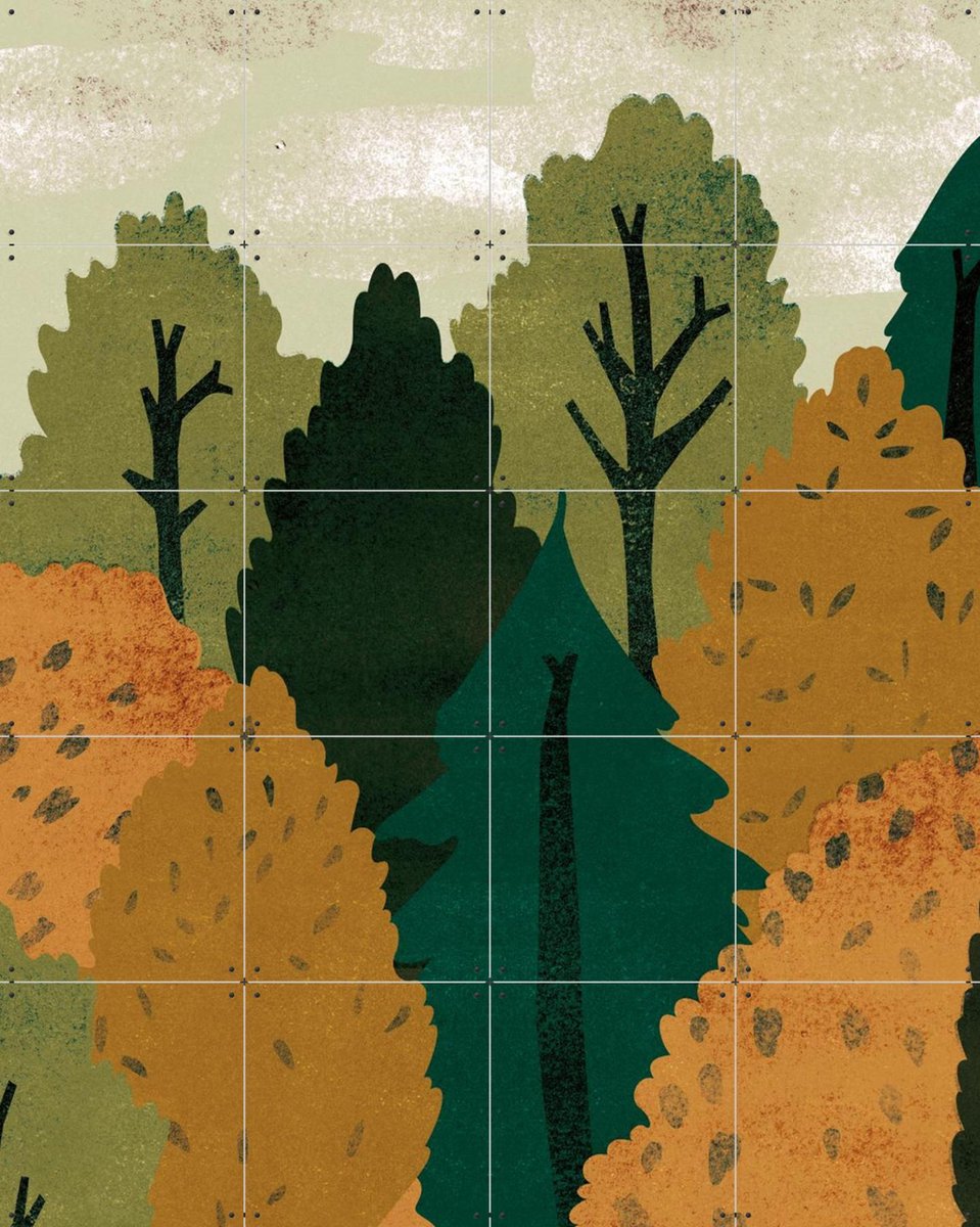 IXXI Trees, Lotte Dirks - 80 x 100 cm - Gratis ophangtool - Grote wanddecoratie en posters - Illustraties, Digitale Kunst, Grafisch Ontwerp, Speels