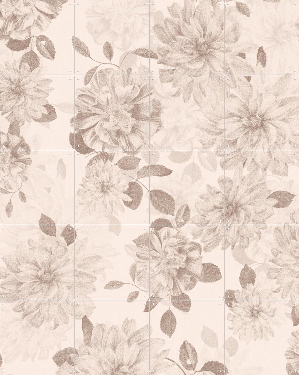 IXXI Soft Boho Flowers, Bloomery Decor - 80 x 100 cm - Gratis ophangtool - Grote wanddecoratie en posters - Naturalisme, Vintage, Aquarel