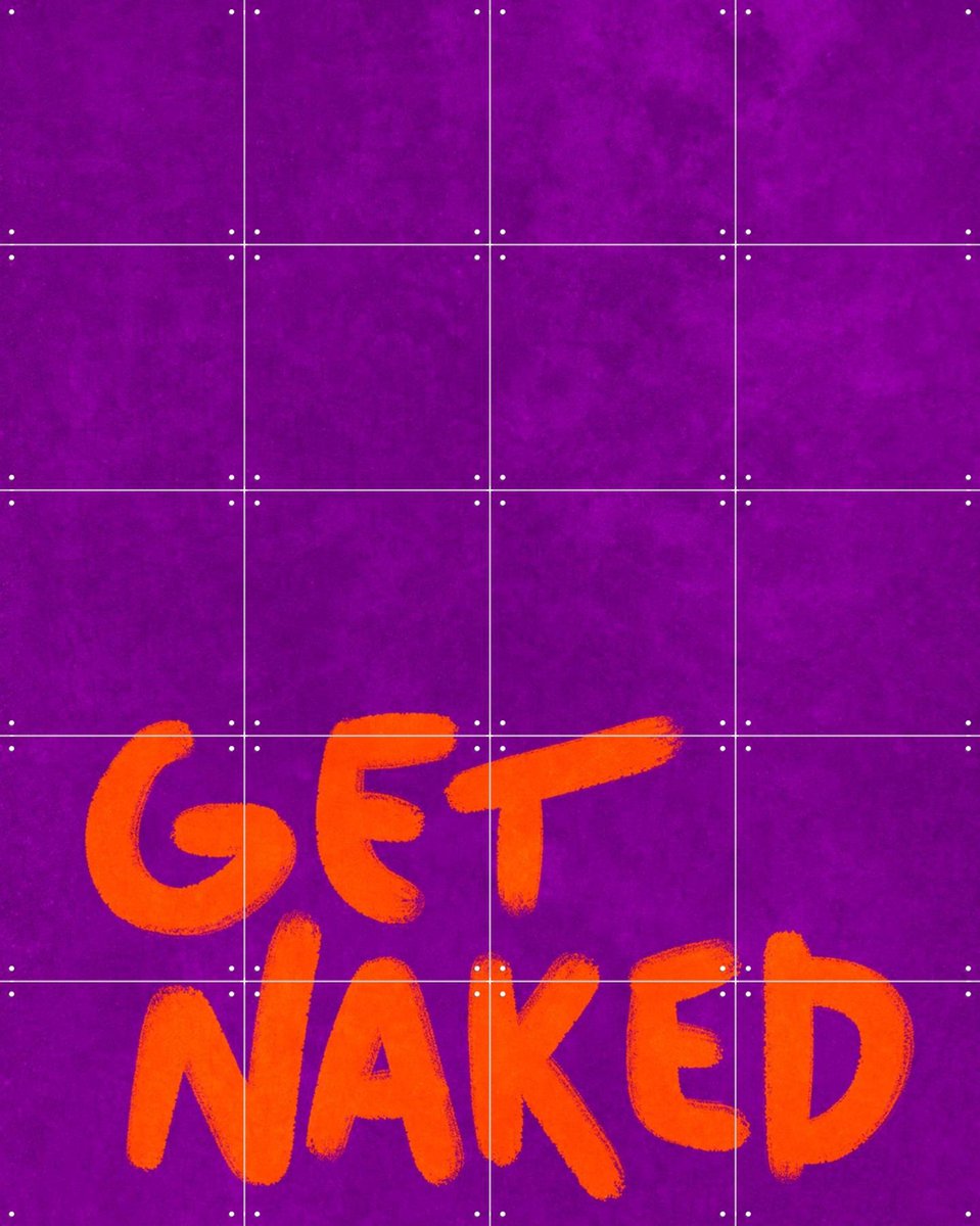 IXXI Get Naked, Raissa Oltmanns - 80 x 100 cm - Gratis ophangtool - Grote wanddecoratie en posters - Typografie, Pop art, Grafisch Ontwerp