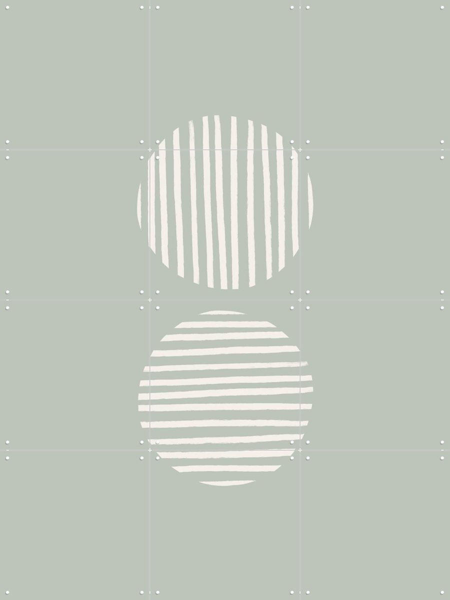 IXXI Striped Circles, Bohomadic Studio - 60 x 80 cm - Gratis ophangtool - Grote wanddecoratie en posters - Abstract, Illustraties, Line art