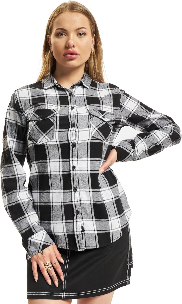 Warme Flanellen Blouse voor Dames en Meisjes in Zwart Grijs