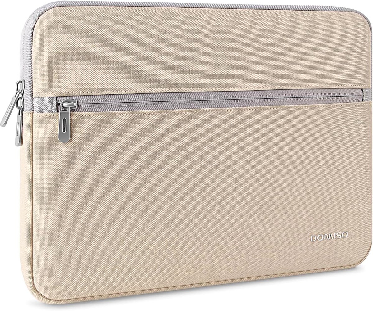 Laptophoes 14-15 inch tas universeel geschikt voor 15 inch MacBook Air M2 M3 M4, 14" Lenovo Thinkpad HP Elitebook Acer Swift Dell XPS, waterafstotende beschermhoes, beige