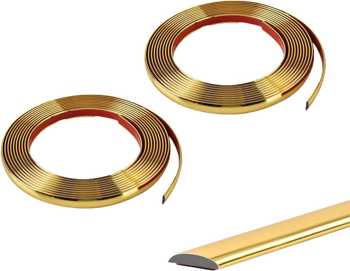 Flexibele gouden decoratieve sierlijst 10 meter - zelfklevend - voor tegels, muur, spiegel en meer