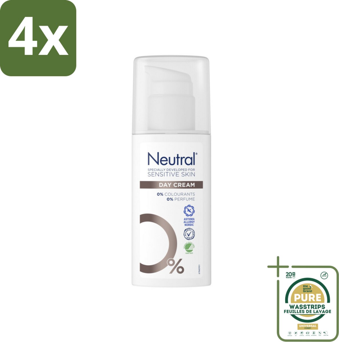 Neutral Face Cream 50 ml - Voordeelverpakking - 4 stuks - Hydratatie - Glycerine