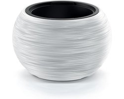 Grote Kunststof Bloempot met Inzetstuk voor Binnen en Buiten, Diameter 30 cm, Wit