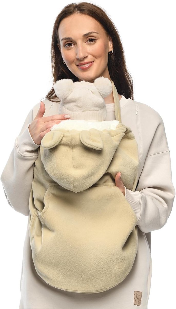 Universele Babydrager Hoes - Voetenzak voor Draagzak & Draagdoek - Beige/Wit