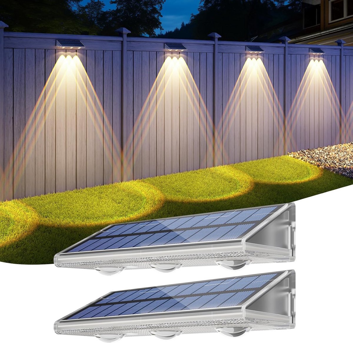 Set van 2 Zonne-energie Wandlampen Buiten - Waterdicht IP66 - Instelbare Kleurtemperatuur