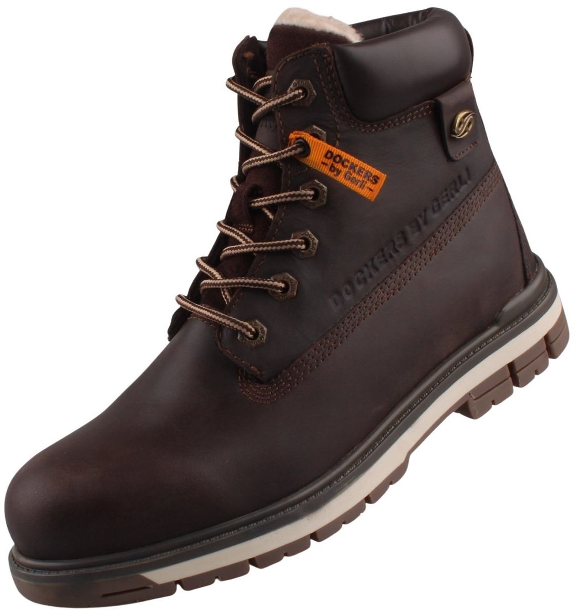 Dockers by Gerli heren gevoerde leren laarzen bruin