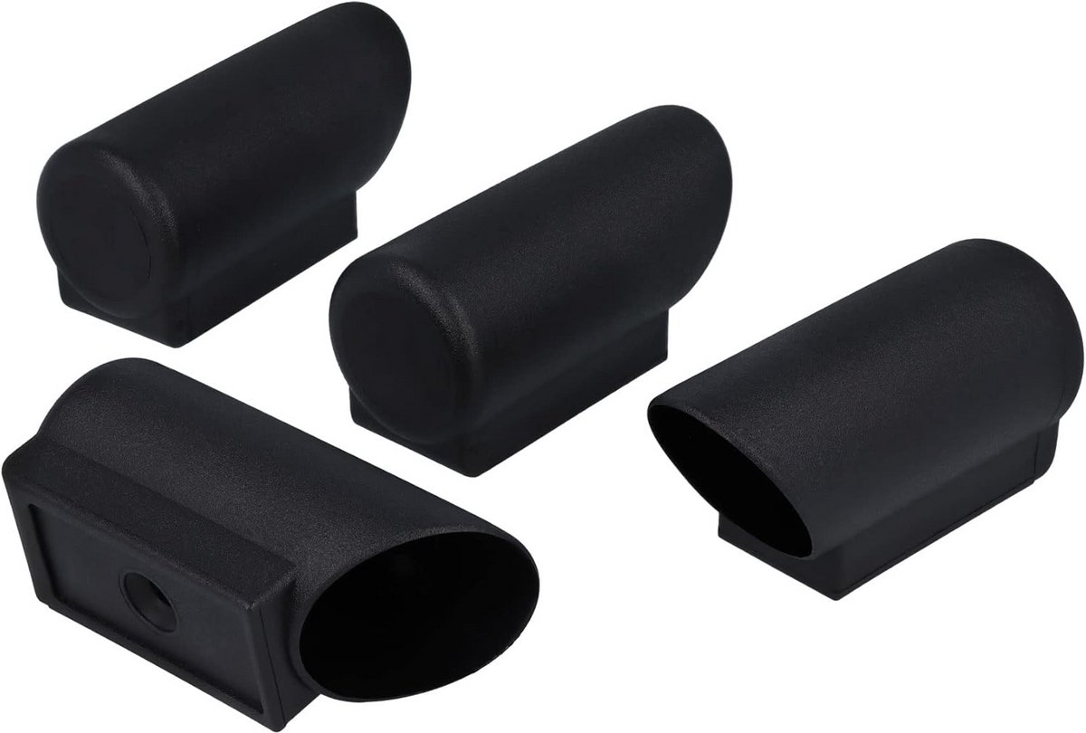 4x Zwarte Stekkerdoppen voor Ronde Buizen 30mm - Meubelglijders Vloerbeschermers