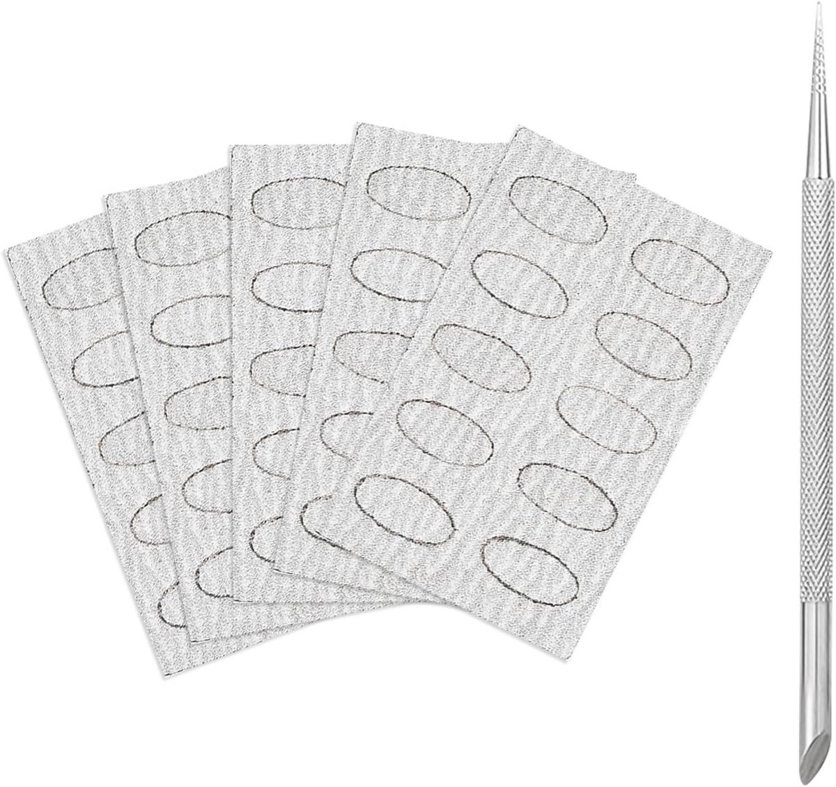 51-Delige Roestvrijstalen Nagelriem Pusher Set met 240 Grit Nagelschuurpapier - Professionele Manicure Tools