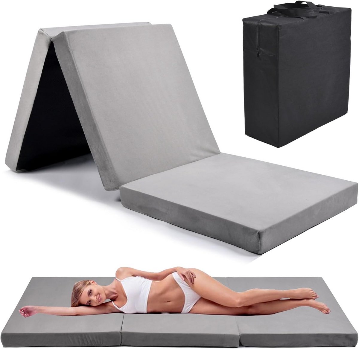 Comfortabel Opvouwbaar Kampeermatras met Traagschuim