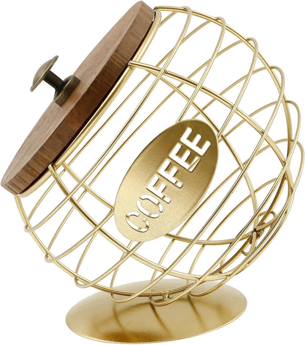 Ronde Koffiecupjes Dispenser met Deksel - Metalen Opbergmand voor Espresso Cups