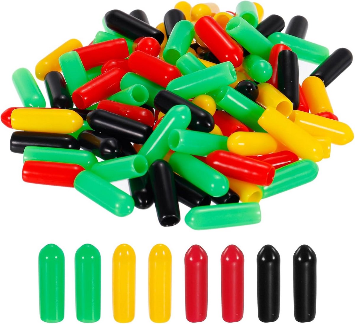 100 Stuks Flexibele Ronde Rubberen Doppen 4 mm voor Schroef- en Buisbescherming