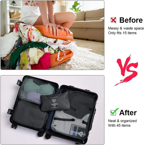 Packing Cubes 8pcs - Luggage Organizers - Foldable Storage Box ...