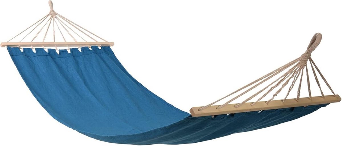 Comfortabele blauwe hangmat voor buiten en tuin
