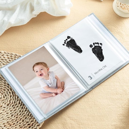 Mijlpaalkaarten Set voor Baby met Inktloze Afdrukkit - Maanden Kaartjes & Pootafdruk Set — afbeelding 4