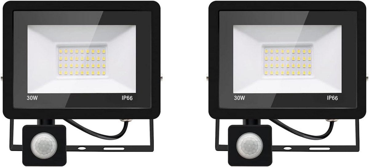 Set van 2 - Krachtige LED Buitenlamp met Bewegingssensor, Koud Wit Licht