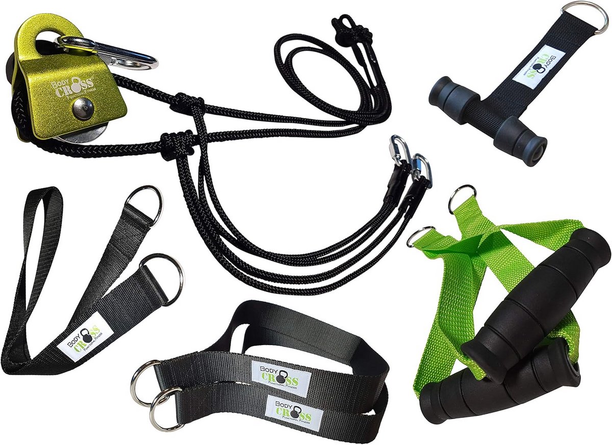 Slingtrainer Set met Katrol en Deuranker voor Full Body Krachttraining