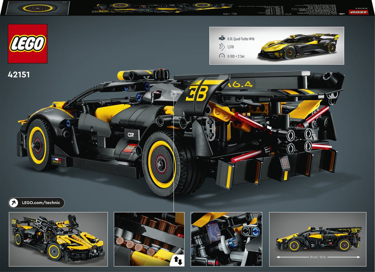 LEGO Technic Bugatti Bolide Sportwagen Modelauto Bouwpakket voor Kinderen - 42151 — afbeelding 22