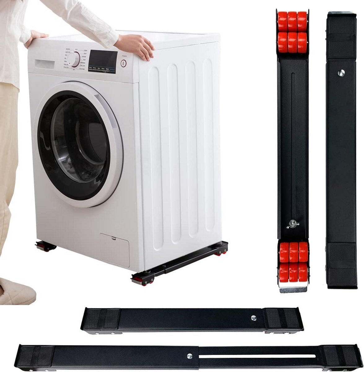 Zware Verstelbare Apparatenrolwagen voor Wasmachine, Koelkast en Droger tot 500kg