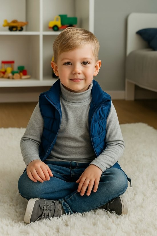 Dartomik - Kindertrui met Hoge Kraag - Grijs Melange - 116 van Merkloos — afbeelding 5