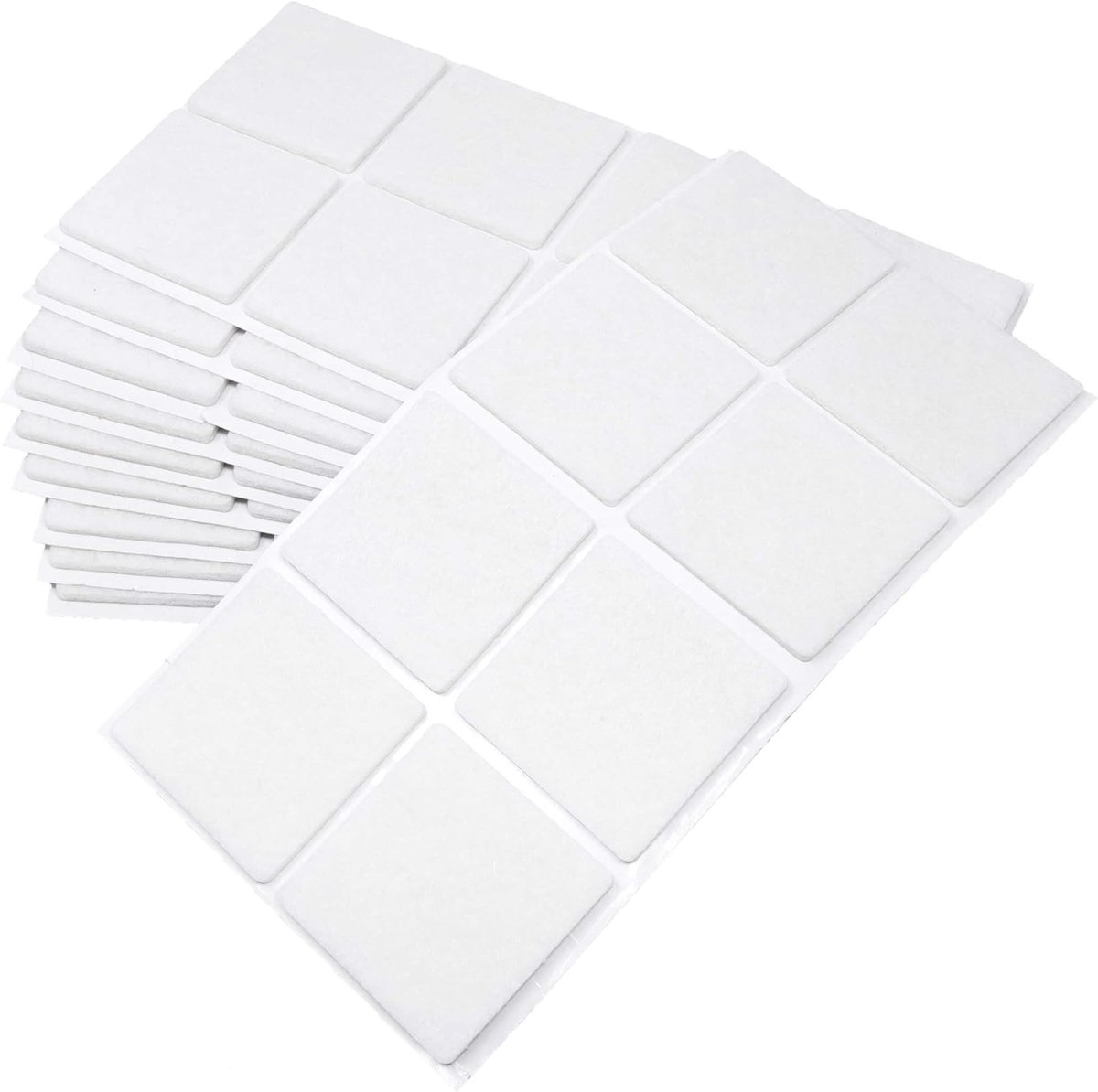 Viltglijders Zelfklevend - Meubelbeschermers Vloer - Geruisloos Verplaatsen - 35 mm Dik Vilt - 50x50 mm Vierkant - Wit