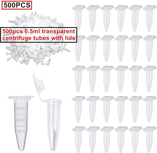 Centrifugebuisjes - Microbuisjes - Laboratorium Werk - Kliksluiting - 05 ml - Transparant van Merkloos — afbeelding 5