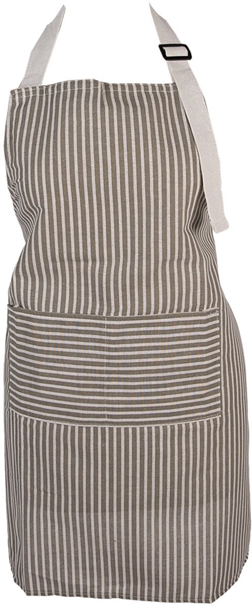 Clayre & Eef Keukenschort 69x68 cm Grijs Polyester